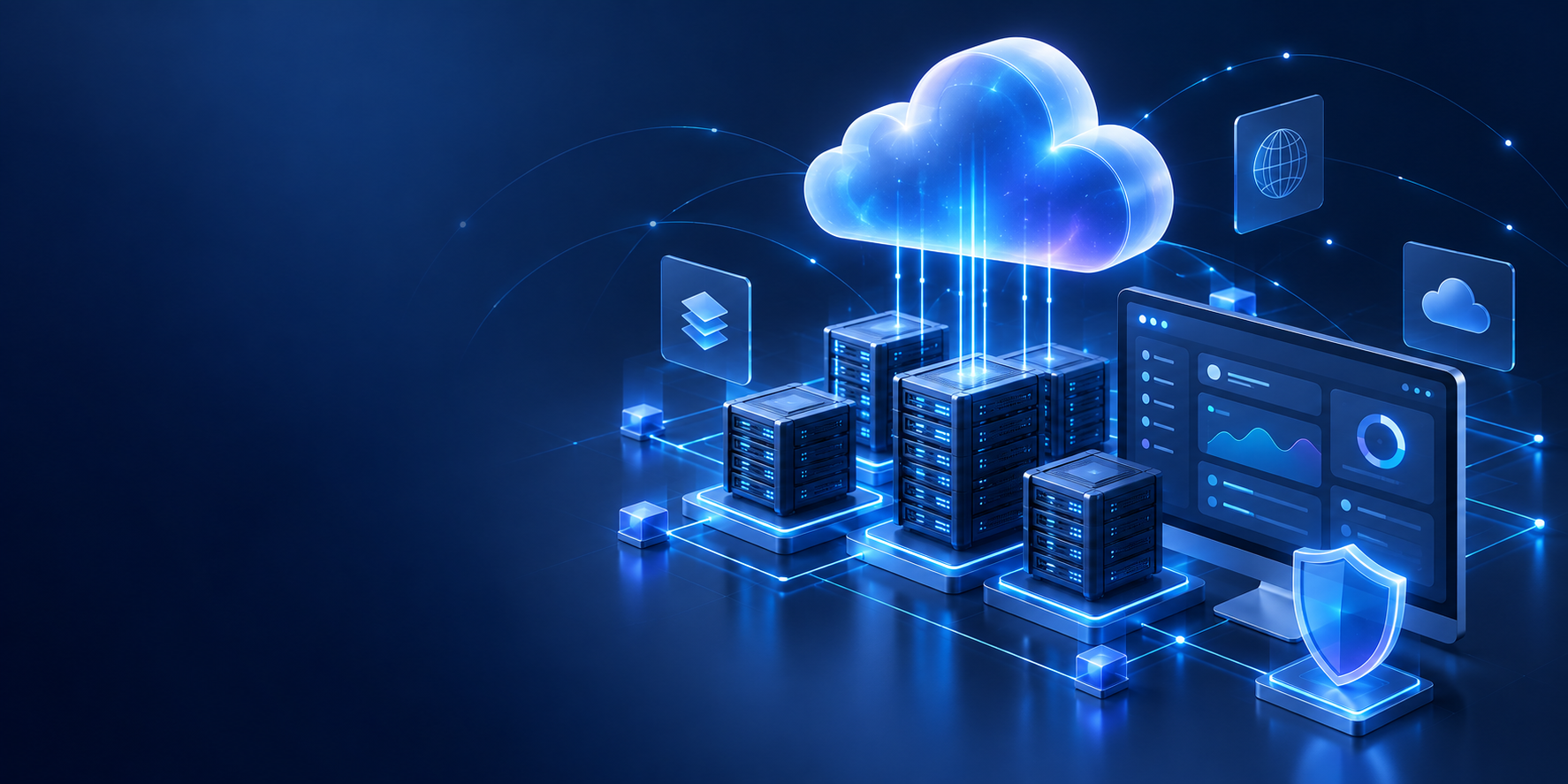 ภาพประกอบระบบ Cloud Infrastructure และ Server Network